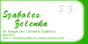 szabolcs zelenka business card